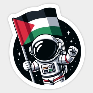 Astronaut Raising the Palestinian Flag Sticker